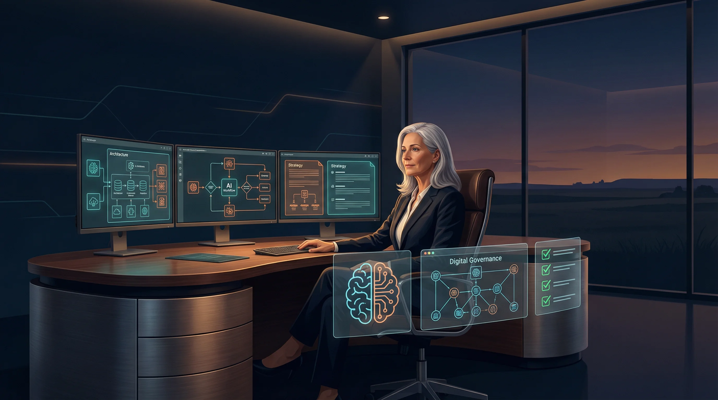 AI consulting strategy workspace