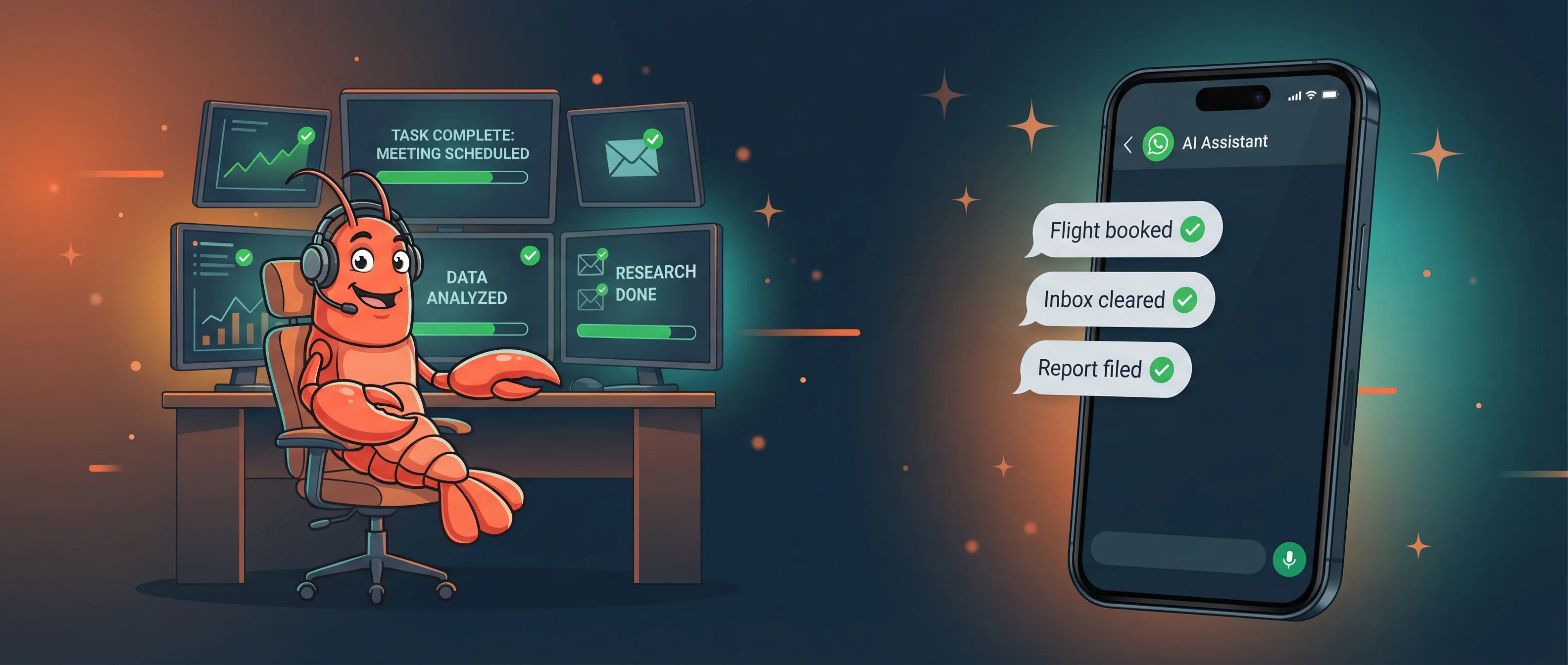 OpenClaw AI agent handling tasks — Fully Managed AI Assistance from Gorombo