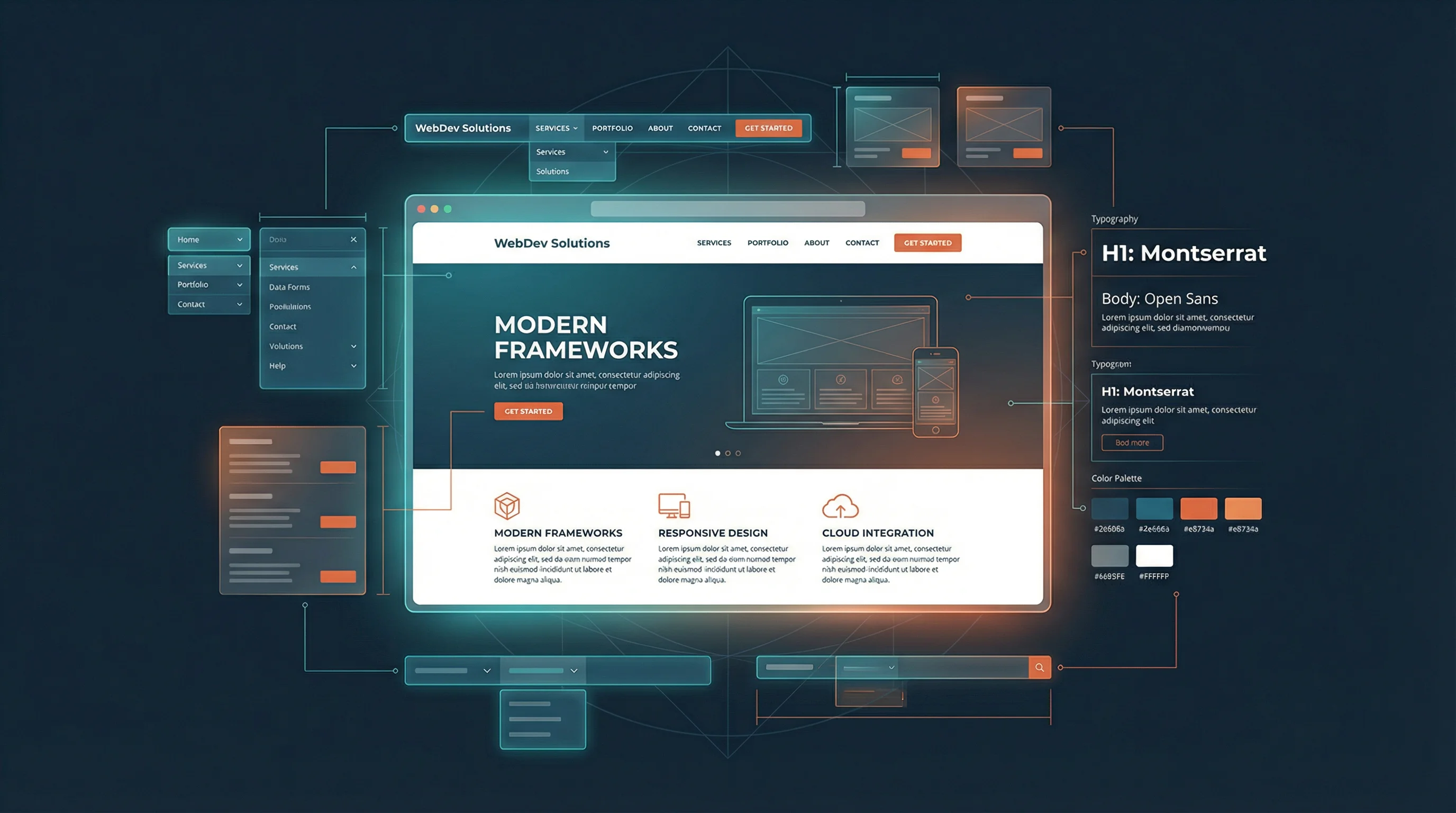 Modern web development workspace